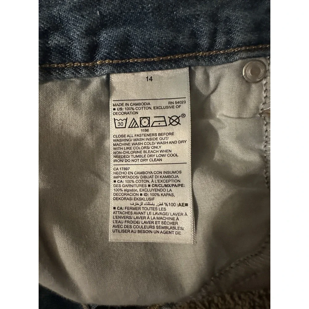 Girls OLD NAVY Embroidered Jean Shorts; Size 14